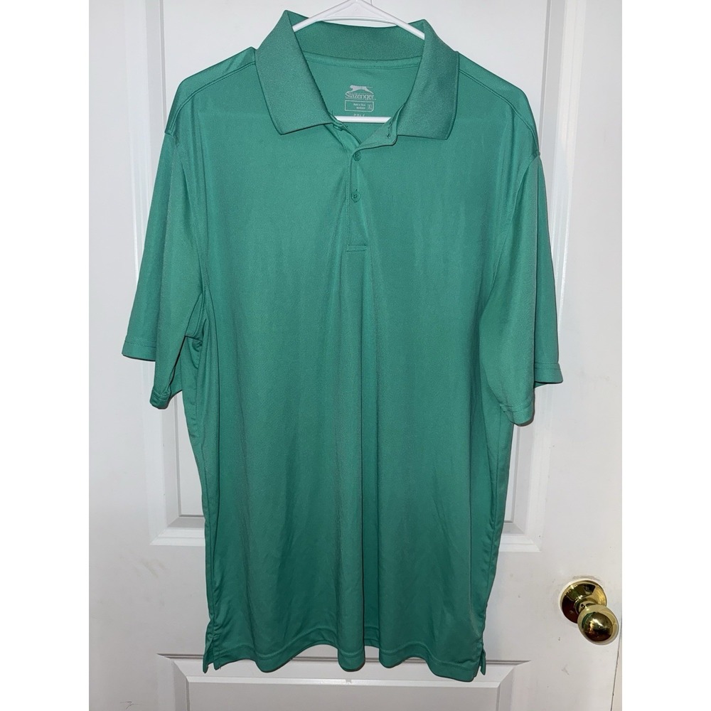 Slazenger Golf Polo Shirt Seafoam Green Short Sleeve Performance‎ Size XL